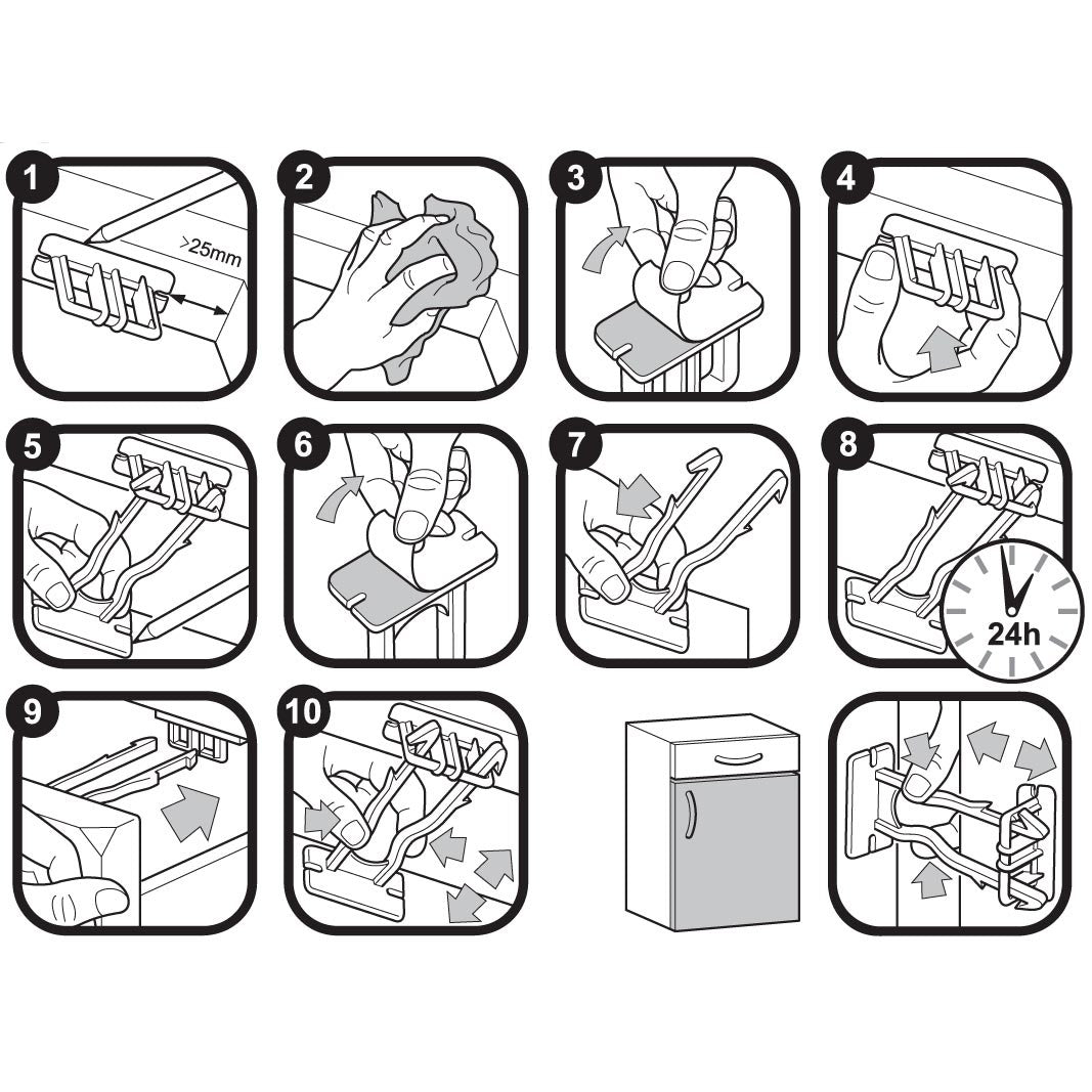 Clippasafe 2 x Self Adhesive Locks 71/2