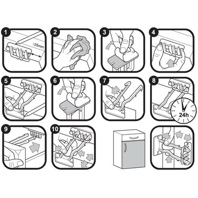 Clippasafe 2 x Self Adhesive Locks 71/2