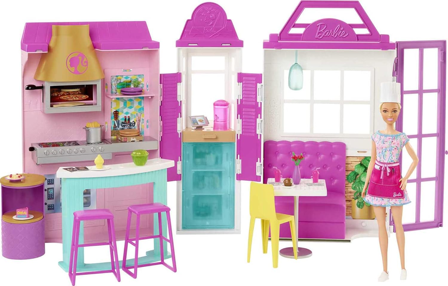Barbie Cook N' Grill Restaurant And Doll Playset