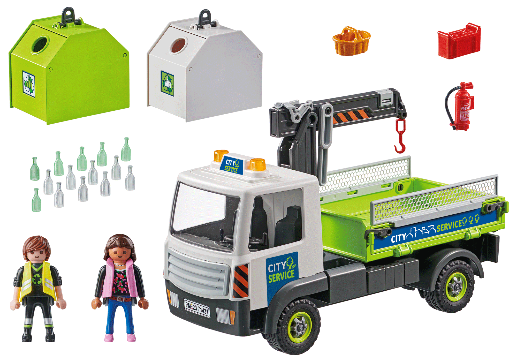 Playmobil City Action 71431 Glass Recycling Truck With Container