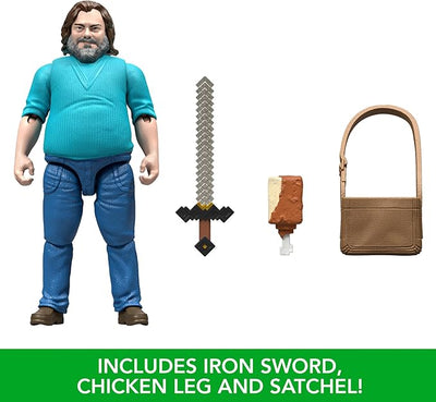 Minecraft Core Figure Steve With Sword Chicken Leg And Satchel