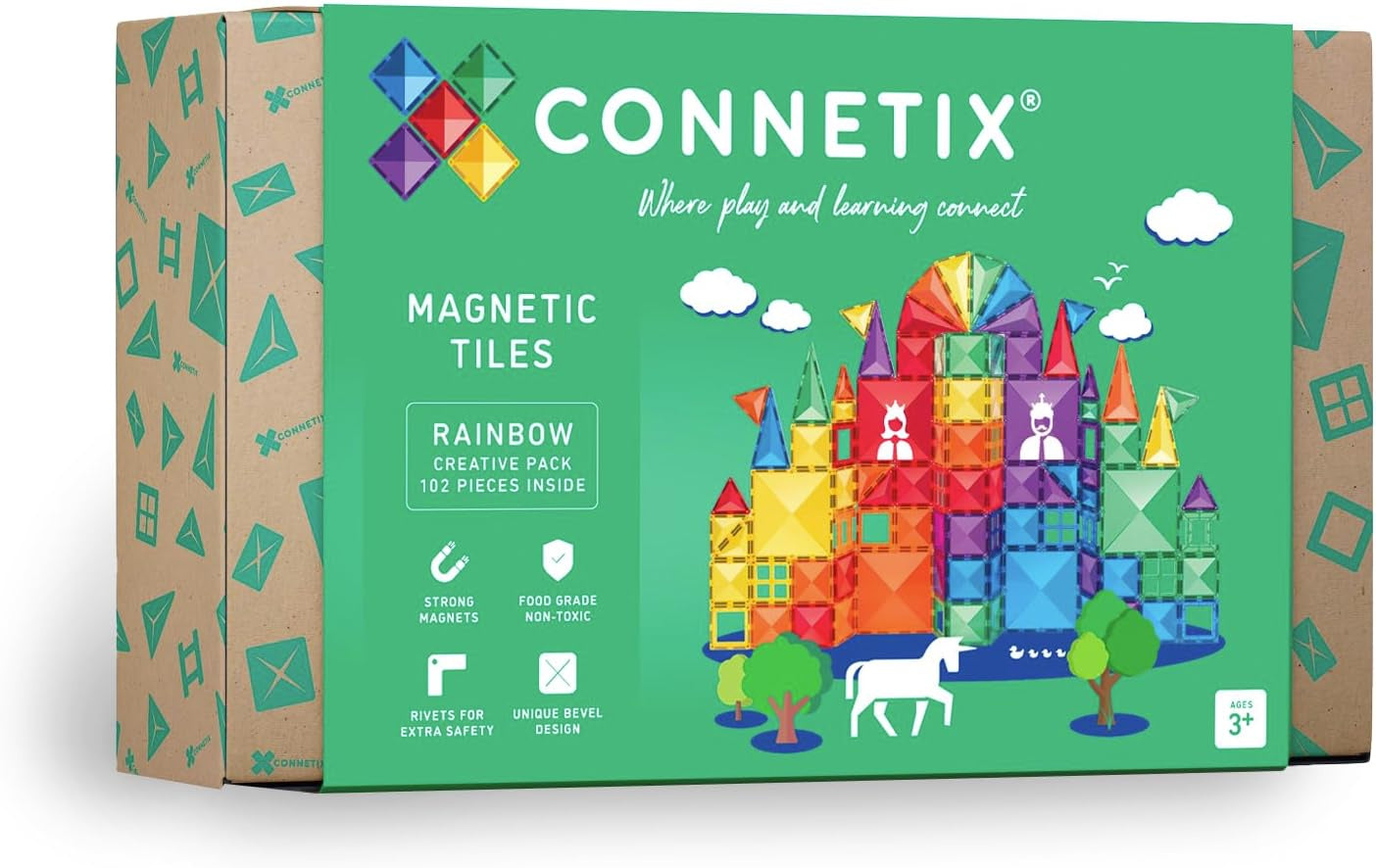 Connetix magnetic Tiles Rainbow Creative Pack 102pc