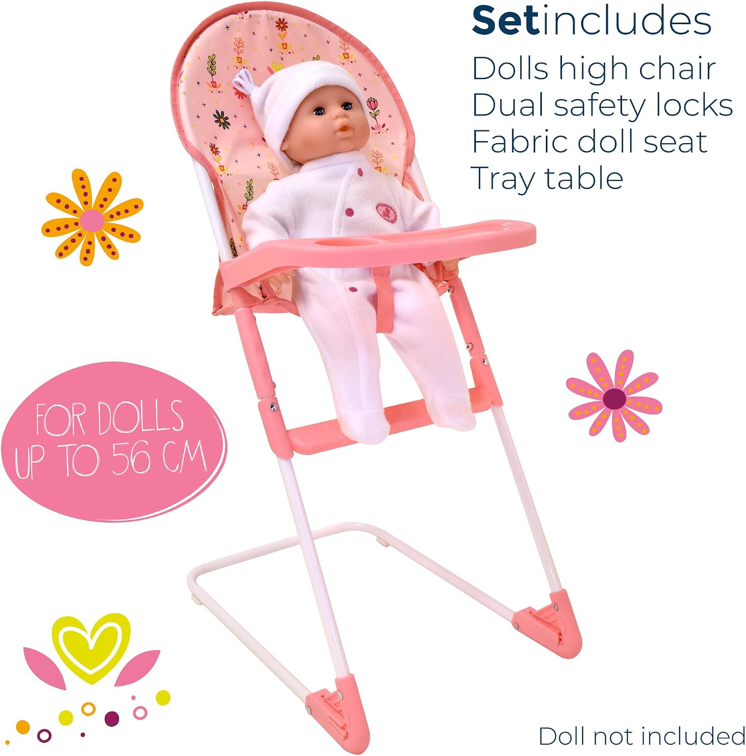 Dolls World Dolls High Chair For Dolls Up To 56cm