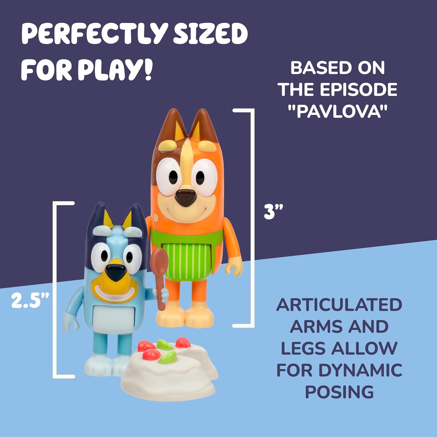 Bluey Pavlova 4 Figure Pack Bluey - Chilli - Bandit - Bingo