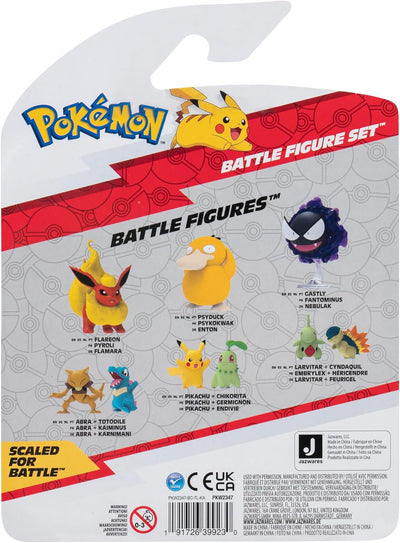 Pokemon 3pc Battle Figure Set Pikachu Teddiursa Gastly