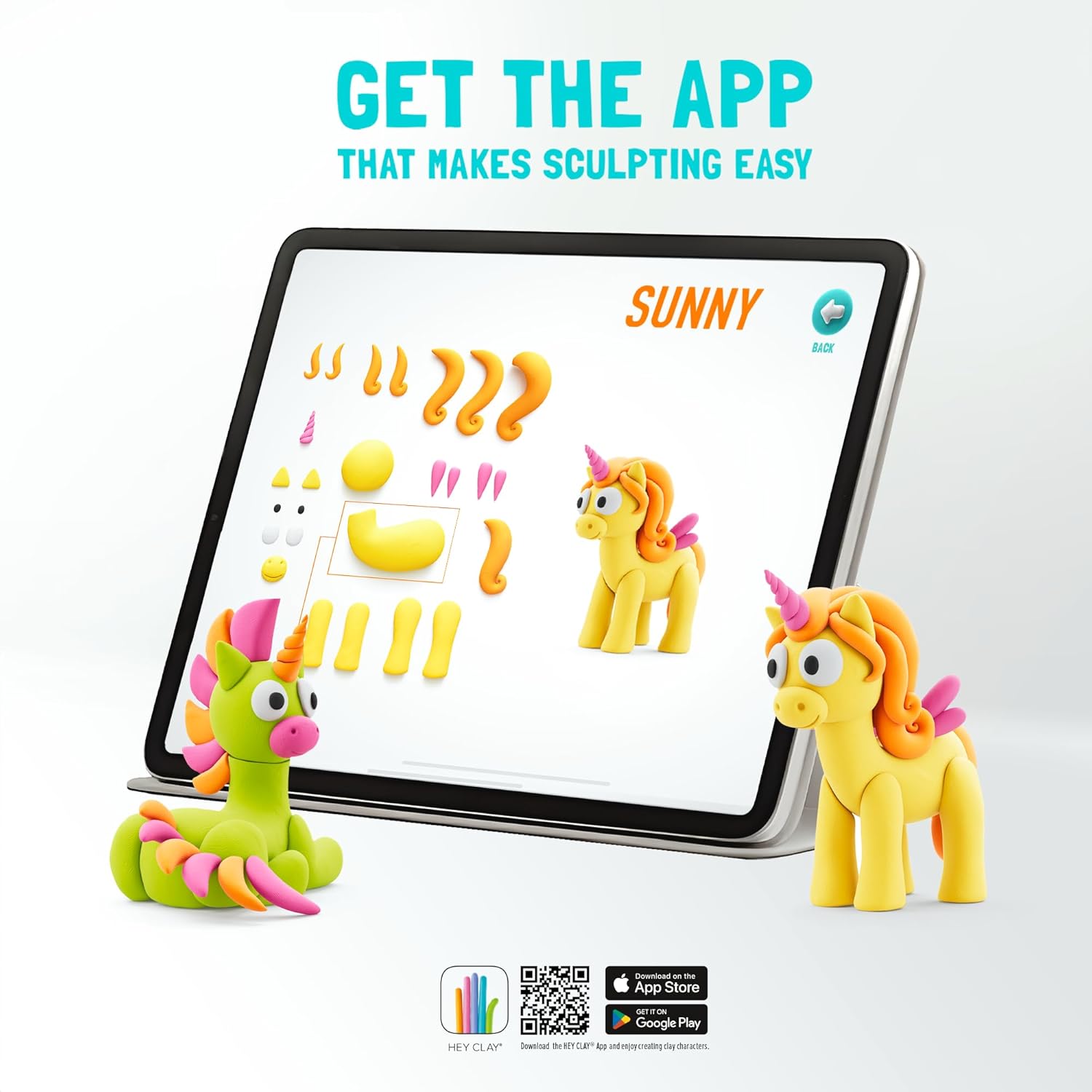 Hey Clay Sculpting Clay Rainbow Unicorns 3 Can Set Sunny