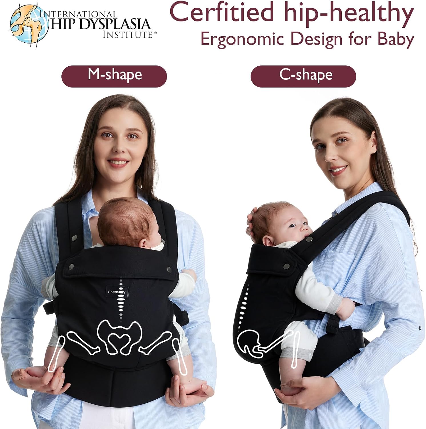 Momcozy Pure Hug 3 In 1 Baby Carrier Black