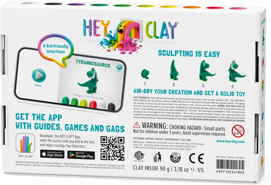 Hey Clay Sculpting Clay Dinos 6 Can Set