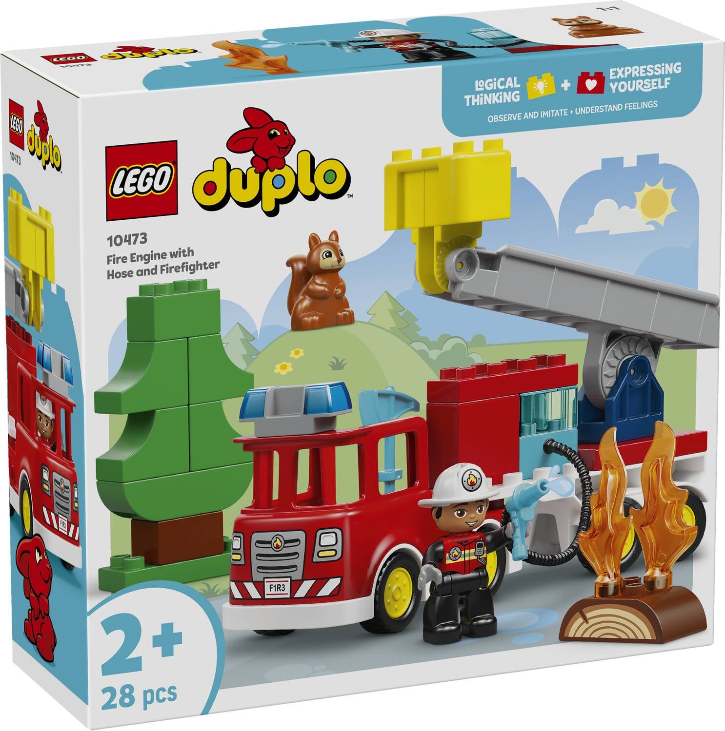 Lego Duplo 10473 Fire Engine Truck With Hose And Firefighter