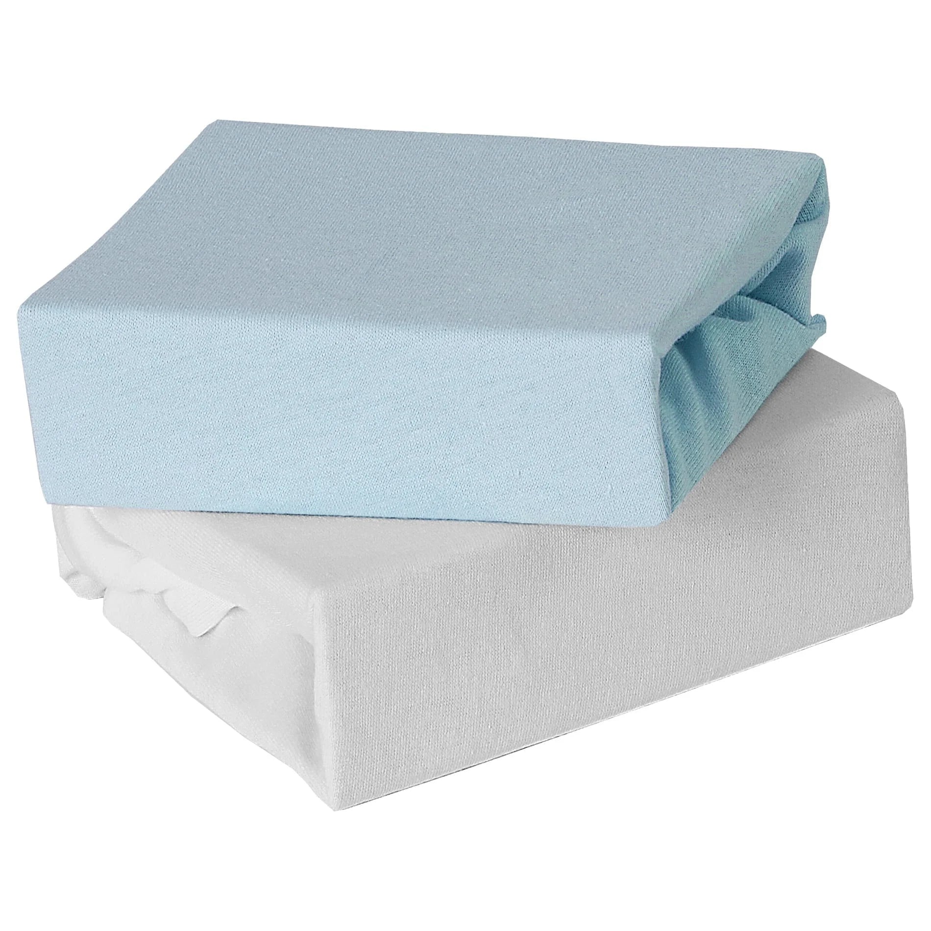 Baby Calin Fitted Cot Bed Sheets 70cm x 140cm 2pk Blue / White