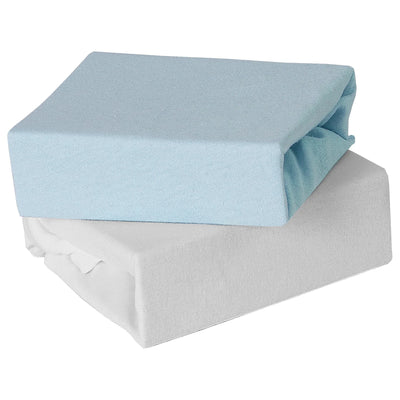 Baby Calin Fitted Cot Bed Sheets 70cm x 140cm 2pk Blue / White