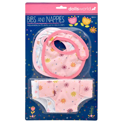 Dolls World Bibs And Nappies For 18" Dolls
