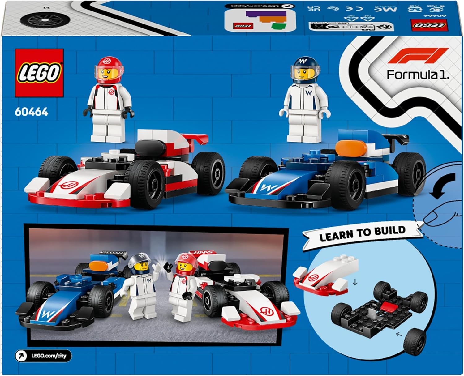 Lego City 60464 F1 Williams Racing And Haas F1 Race Cars