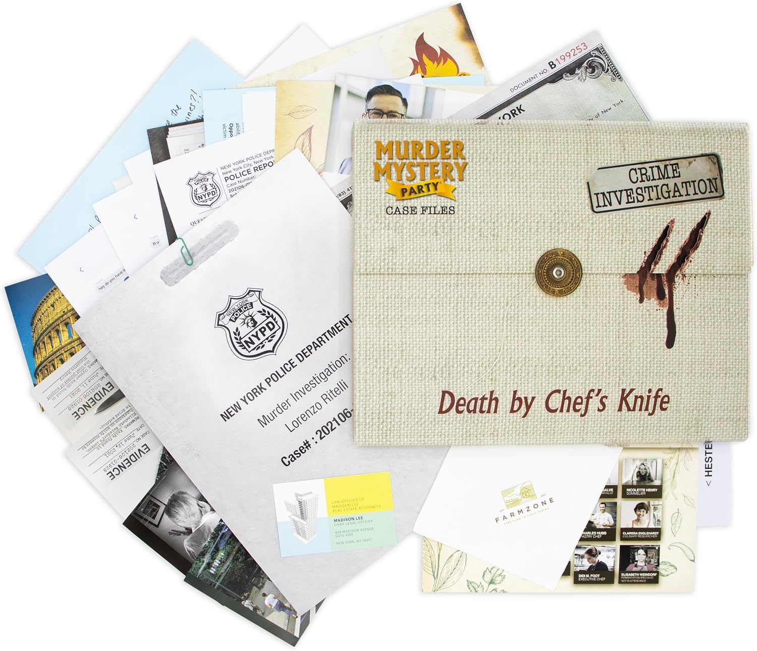 Murder Mystery Party Game Death By Chef's Knife