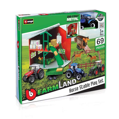 Burago Farmland Horse Stable Playset 1:50