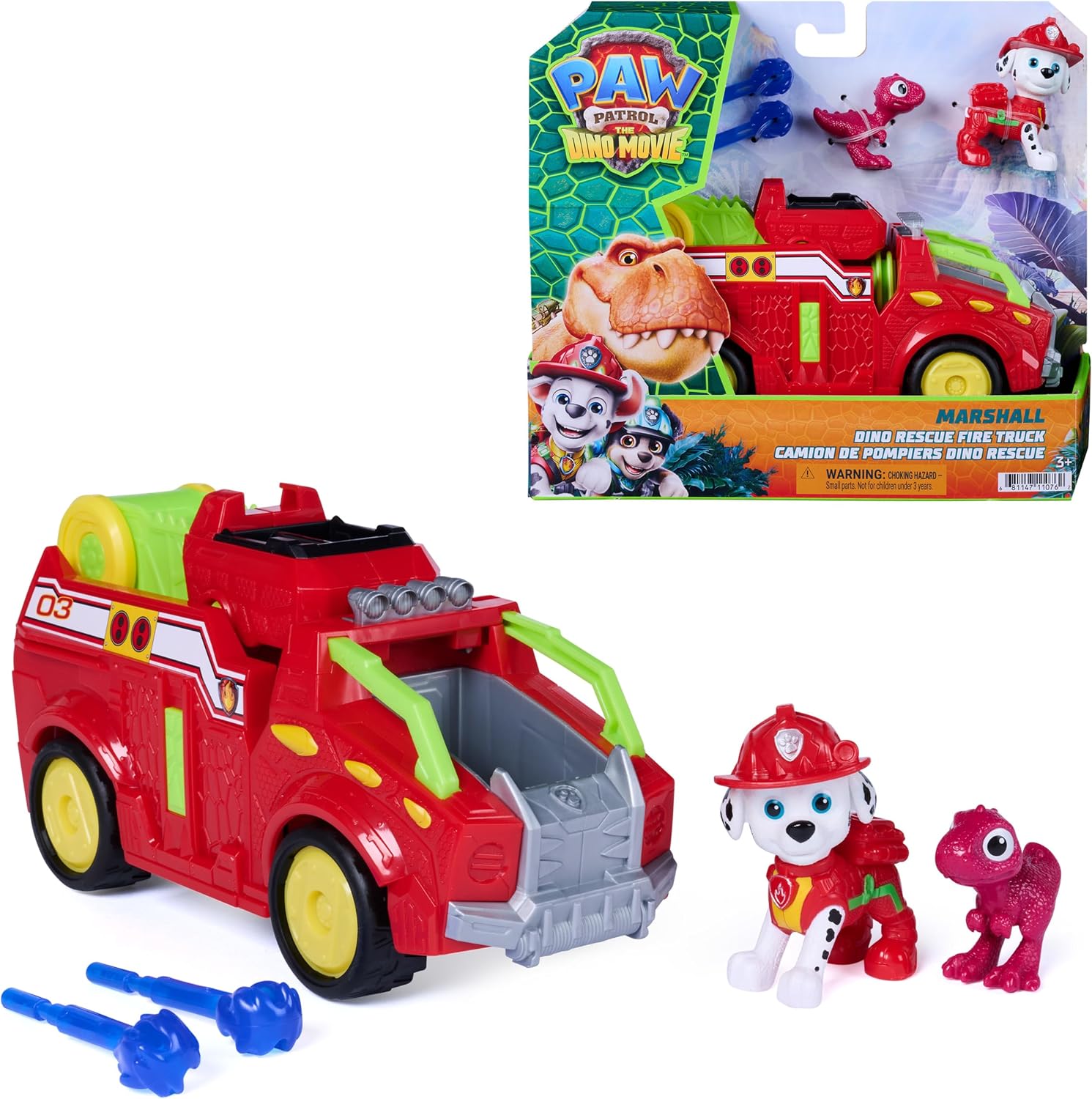 Paw Patrol Dino Rescue Marshall Fire Truck With Marshall Figure
