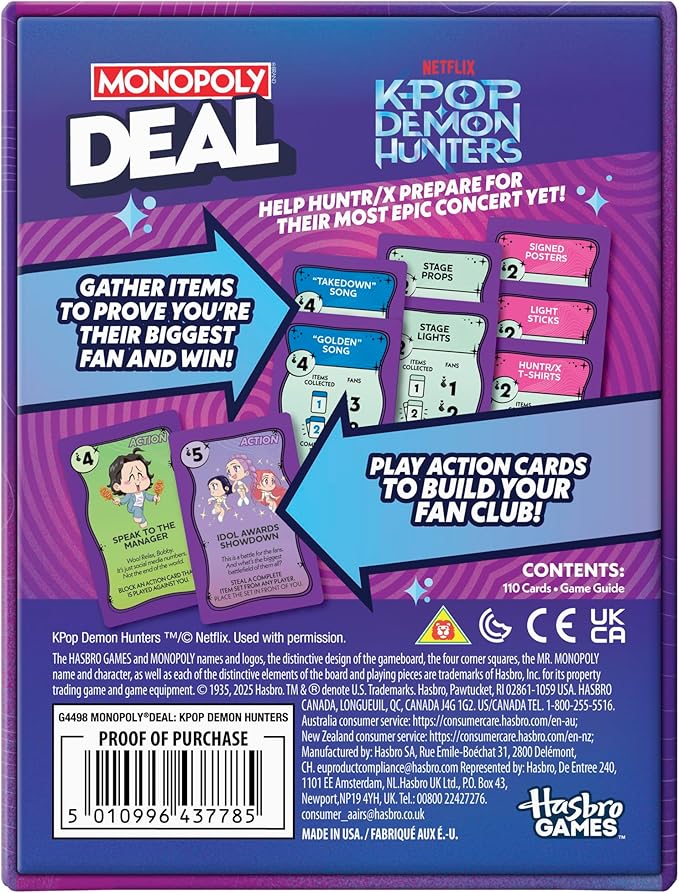 Monopoly Deal K Pop Demon Hunters