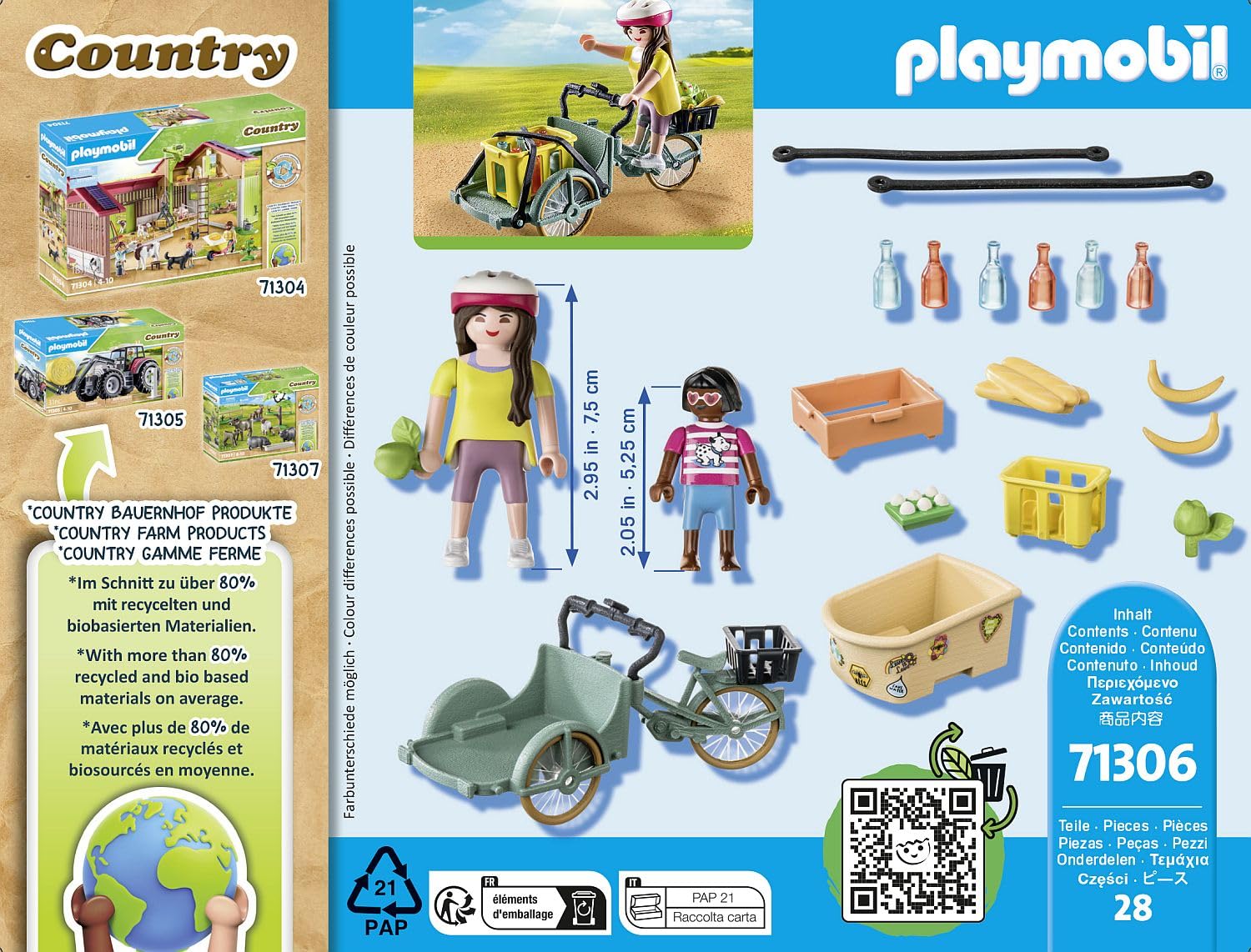 Playmobil Country 71306 Farmers Cargo Bike 28pc Playset