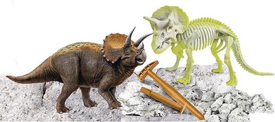 Science And Play Archeo Fun Triceratops Dinosaur Glow In The Dark Dig Set