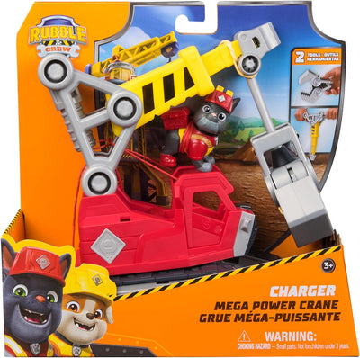 Paw Patrol Rubble And Crew Chargers Mega Power Crane With Charger Figure