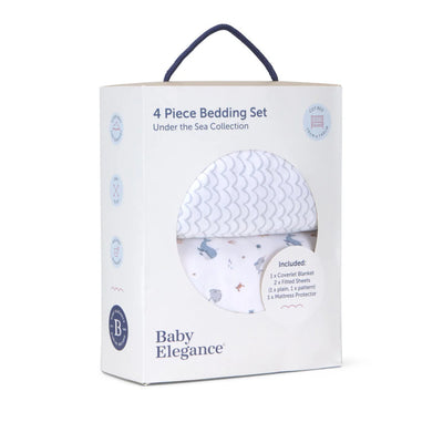 Baby Elegance Under The Sea 4pc Cot Bed Bedding Set 70cm x 140cm