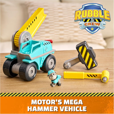 Paw Patrol Rubble And Crew Motor's Mega Hammer Vehicle And Figure