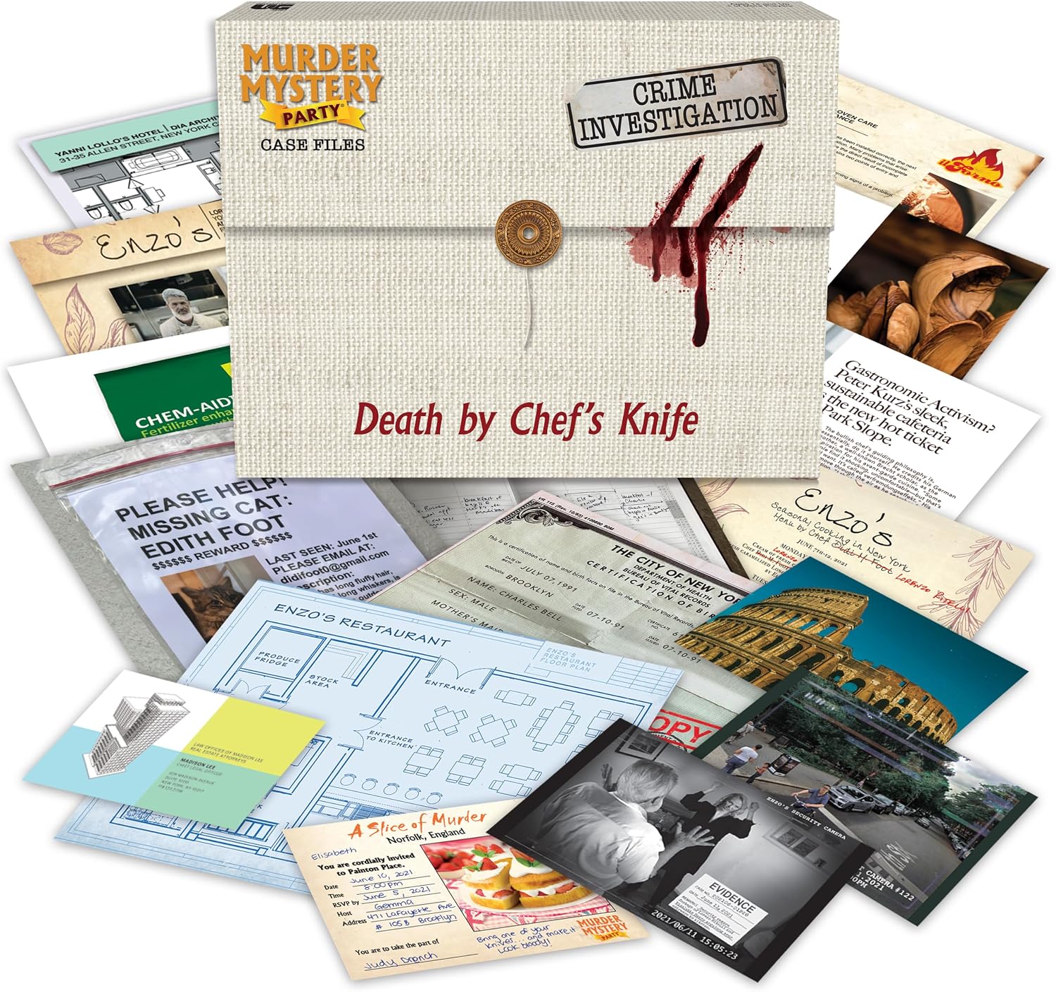 Murder Mystery Party Game Death By Chef's Knife