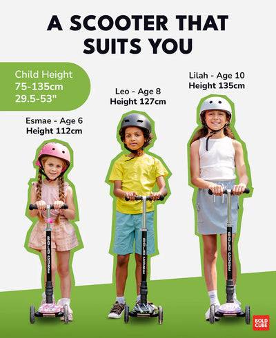 BoldCube Big 3wheel 3 Wheel Scooter Swift Green 5-10 Years