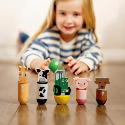 Tractor Ted Wooden Farm Skittle Toys