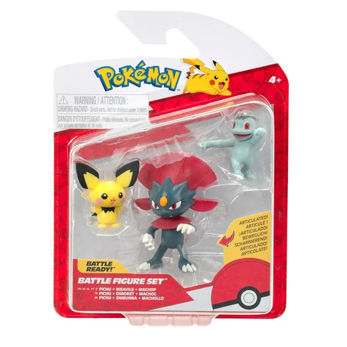 Pokemon Battle Figure 3 Pack Pichu / Weavile / Machop