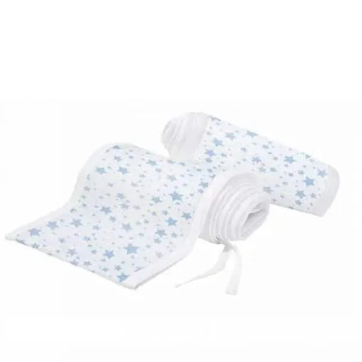 Breathable Baby Breathable Cot Bumper / Liner Blue Stars