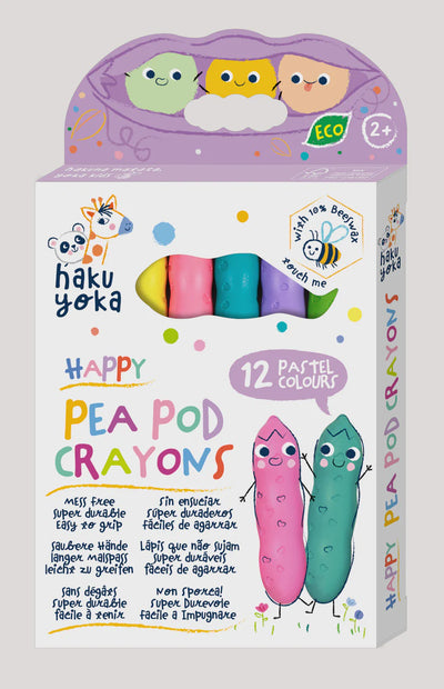 Haku Yoka Pea Pod Crayons 12 Pack