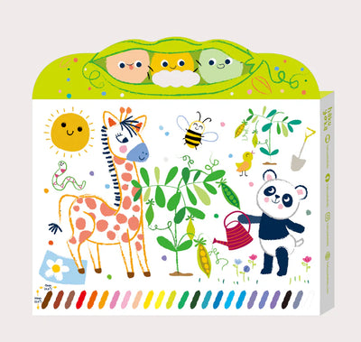Haku Yoka Happy Pea Pod Crayons 24 Pack
