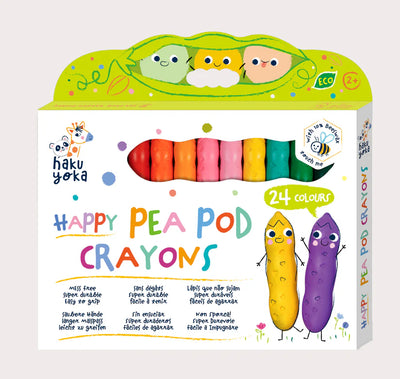 Haku Yoka Happy Pea Pod Crayons 24 Pack