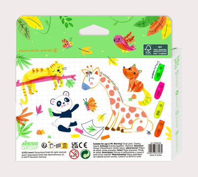 Haku Yoka Neon Mini Markers Animal 4 Pack