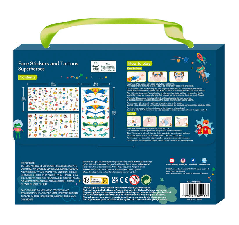 Haku Yoka Avenir Face Stickers And Tattoos Superheroes