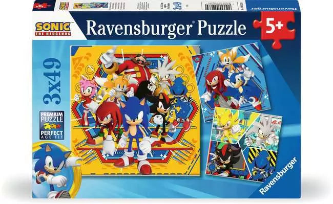 Sonic The Hedgehog 3 x 49pc Jigsaw Puzzles