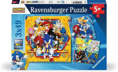 Sonic The Hedgehog 3 x 49pc Jigsaw Puzzles