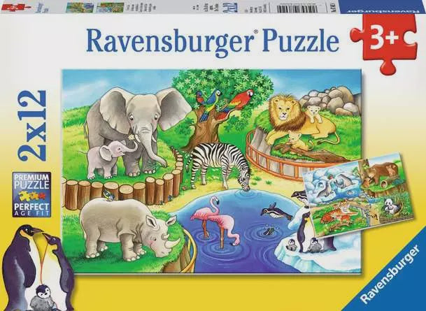Ravensburger Animals In The Zoo 2 x 12pc Jigsaw Puzzle