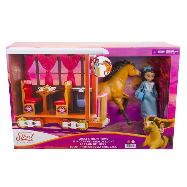 Dreamworks Spirit Untamed Lucky's Train Home Playset