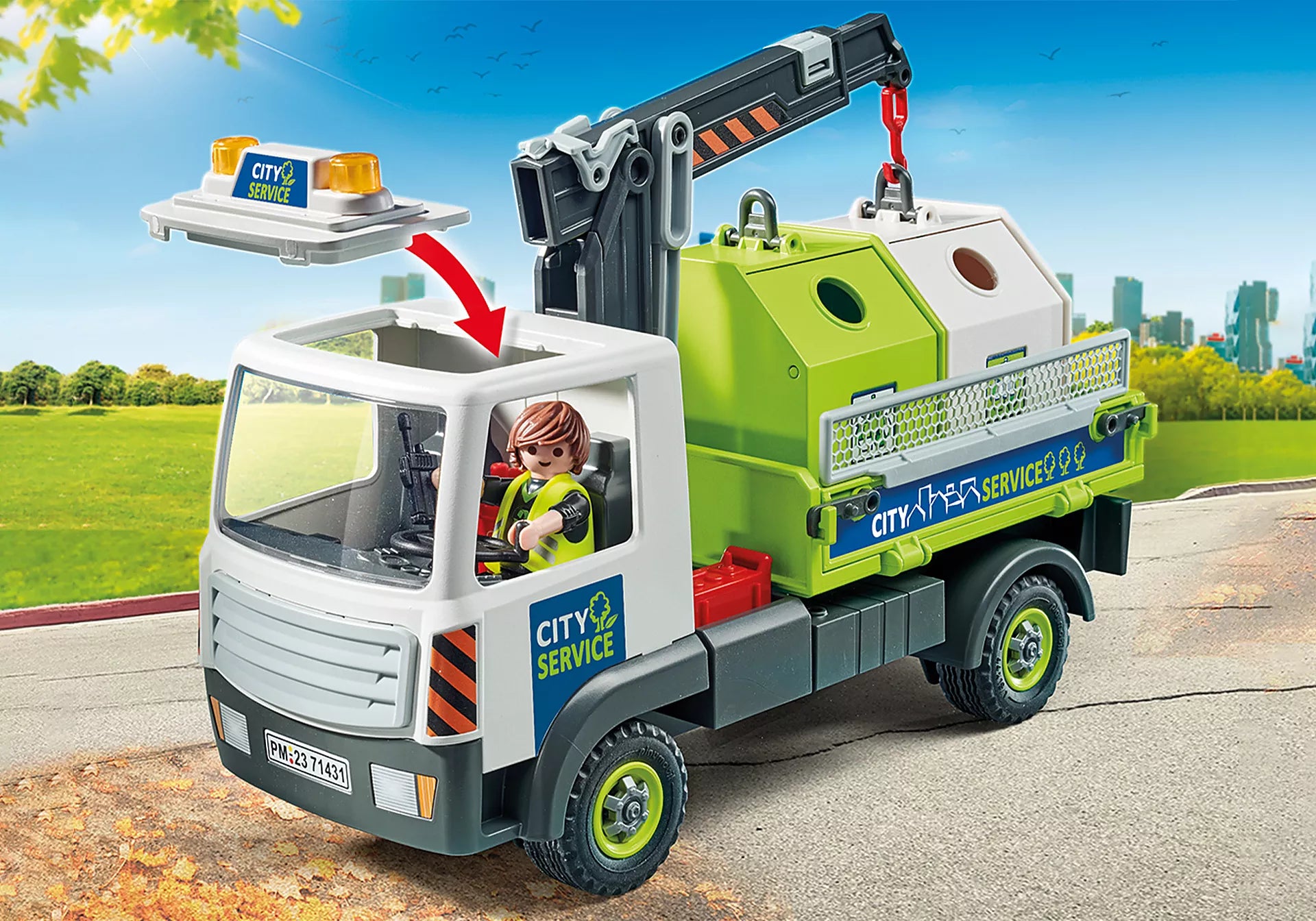 Playmobil City Action 71431 Glass Recycling Truck With Container