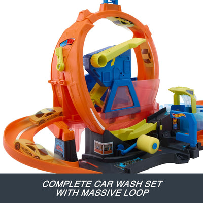Hot Wheels Mega Loop Car Wash Track Set