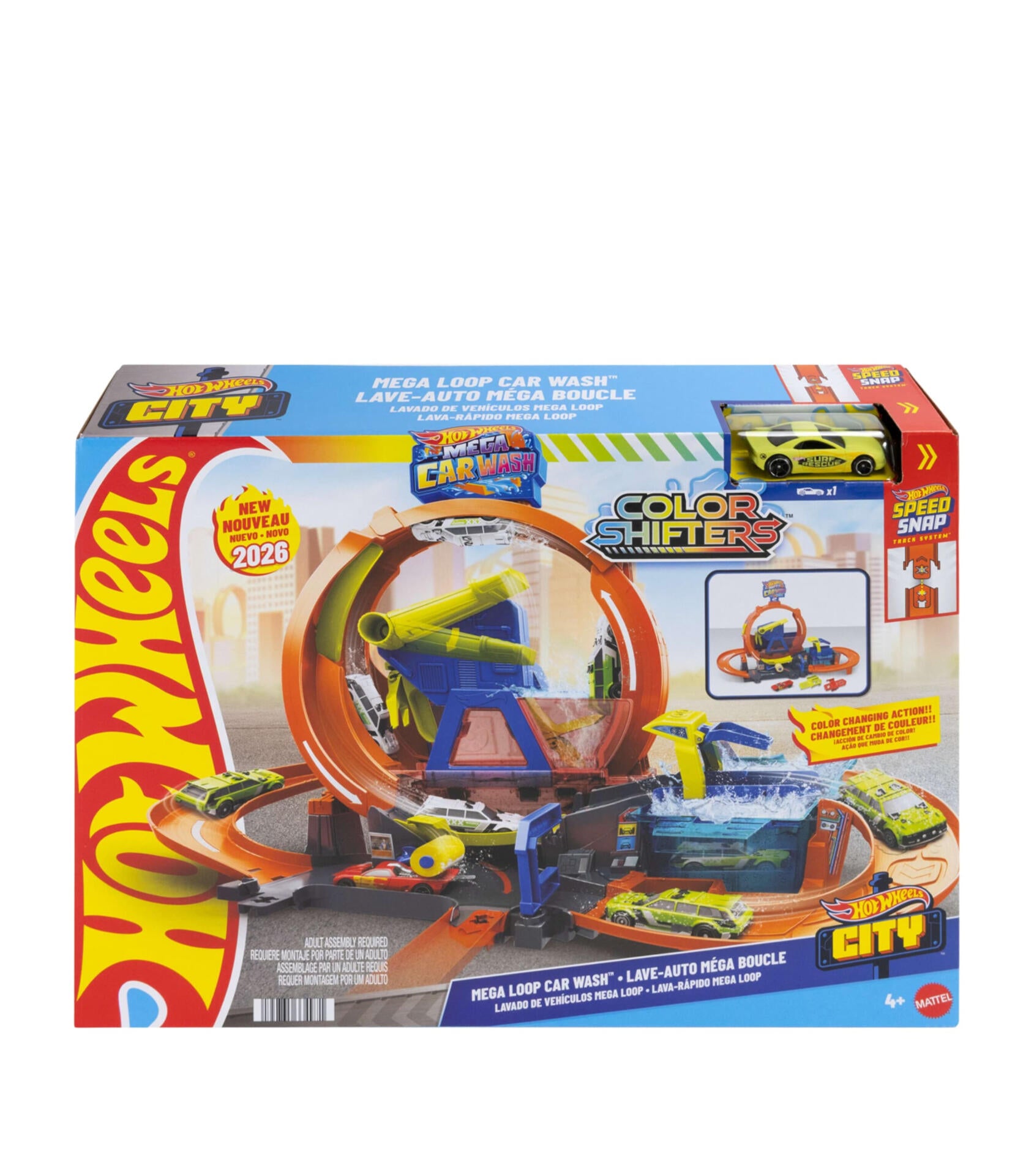 Hot Wheels Mega Loop Car Wash Track Set