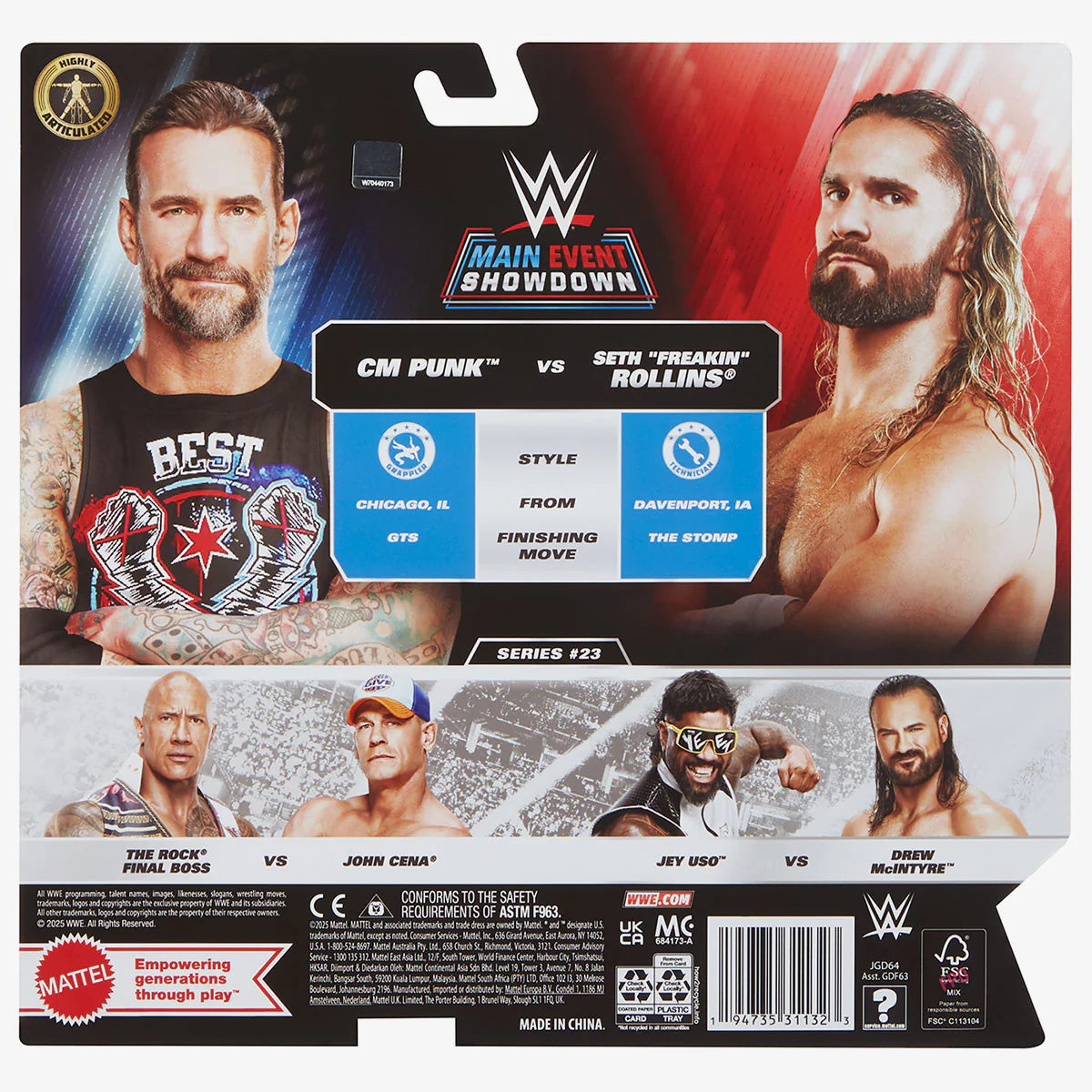 WWE Wrestling Figure Twin Pack CM Punk vs Seth Freakin Rollins