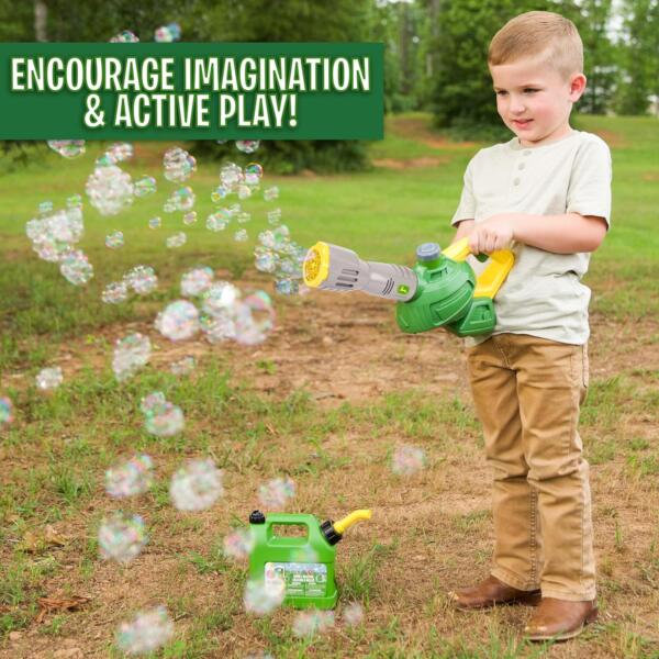 John Deere Motorised Bubble N' Fun Bubble Leaf Blower With Bubble Refill