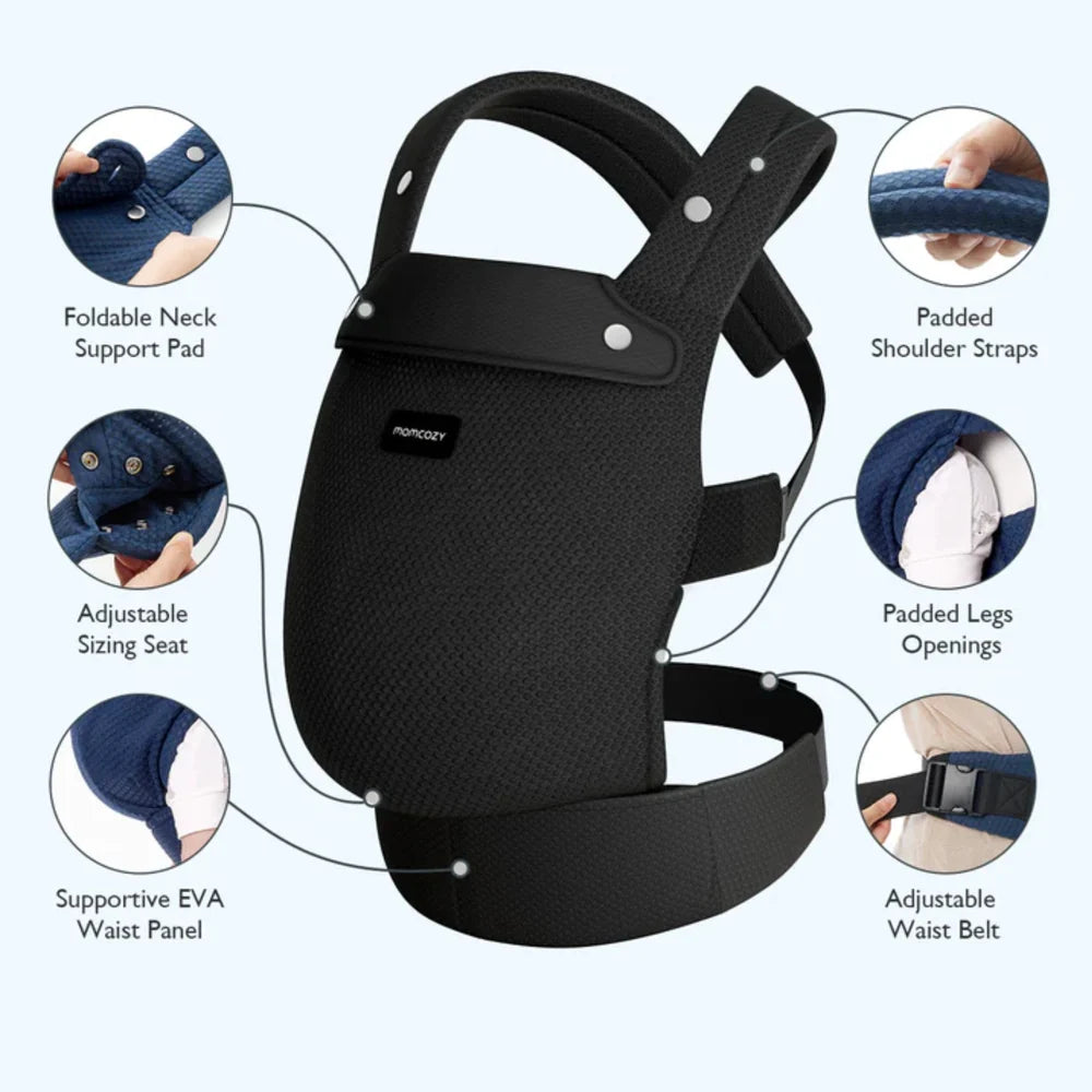 Momcozy Air Mesh 3 In 1 Baby Carrier Black