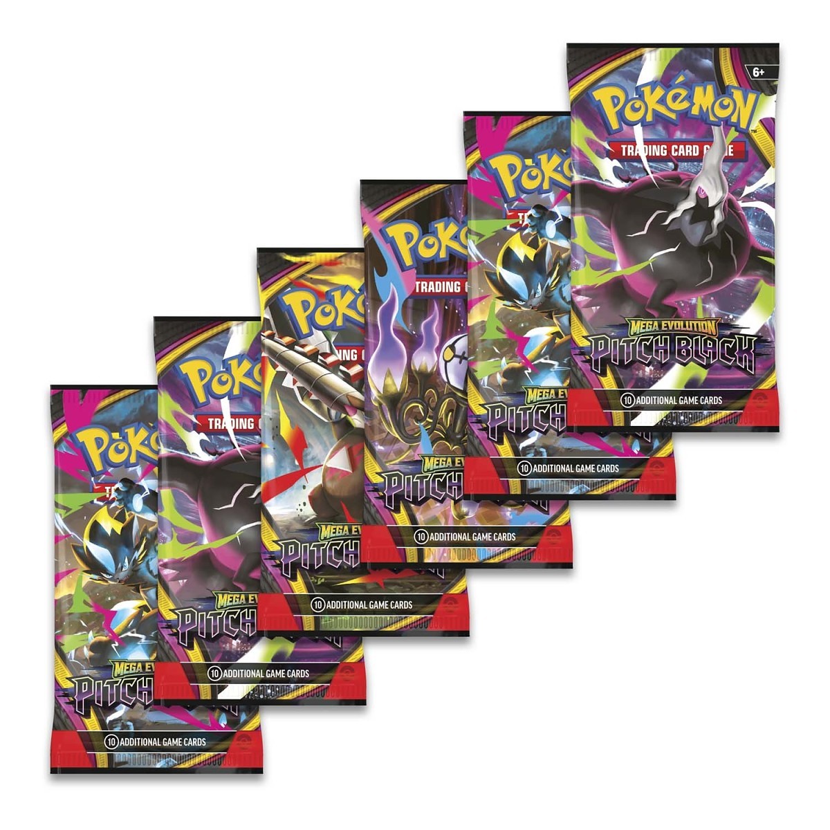 Pokemon TCG Mega Evolution Pitch Black 6 Pack Sealed Bundle