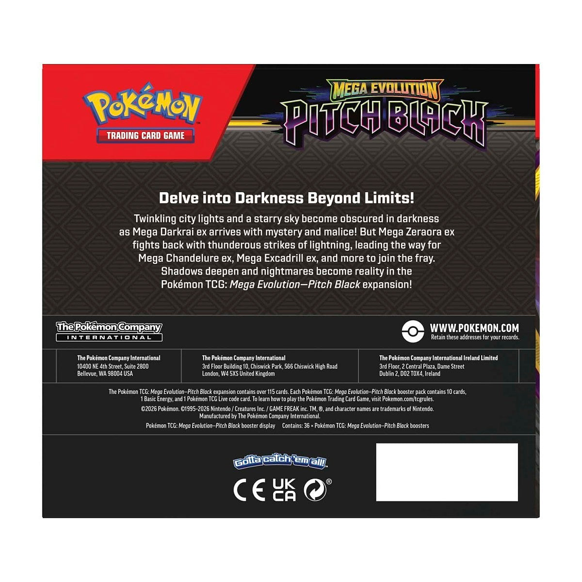 Pokemon TCG Mega Evolution Pitch Black 36 Pack Sealed Bundle