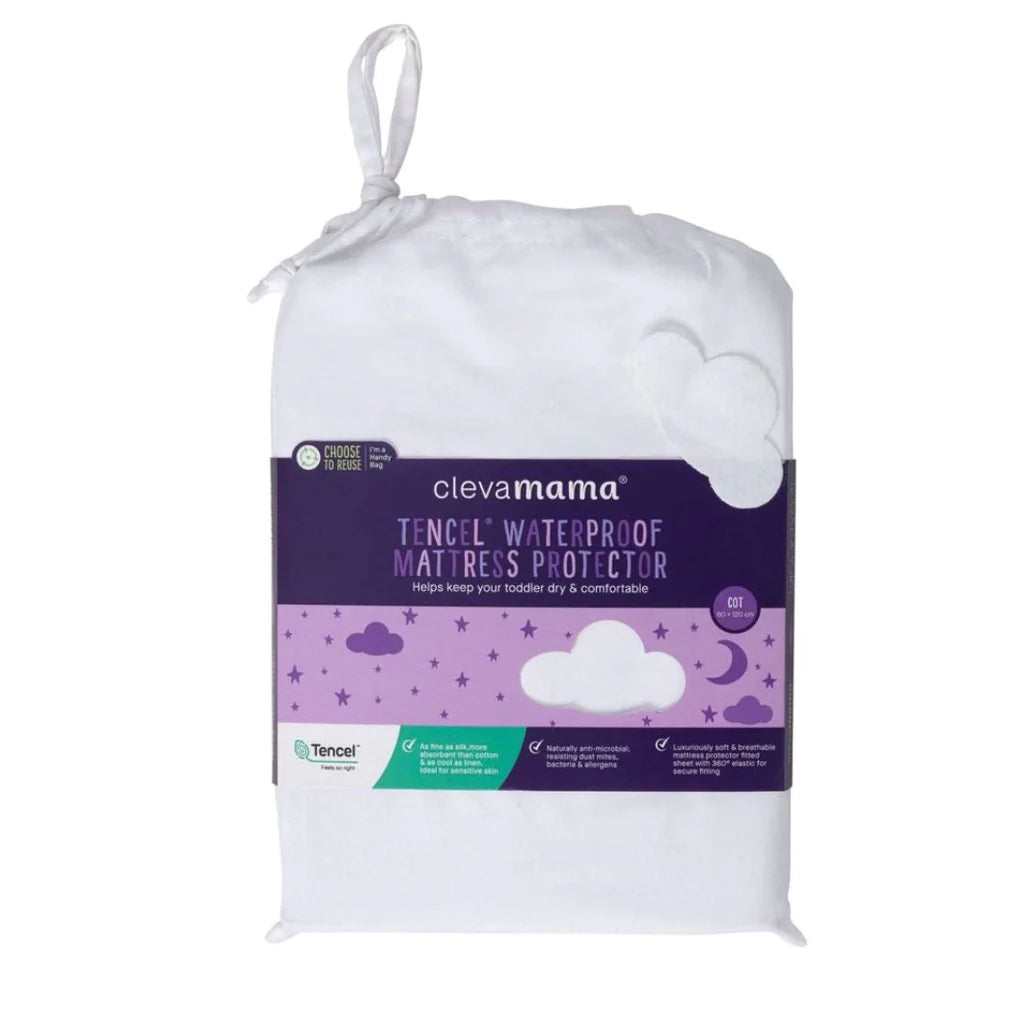 Clevamama Tencel Fitted Waterproof Mattress Protector Cot 60cm x 120cm