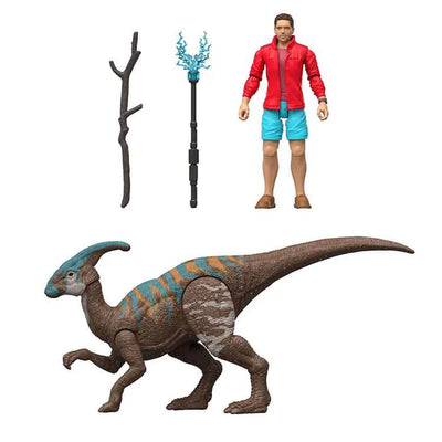 Jurassic World Parasaurolophus Dinosaur With Reuben Delgado Figure